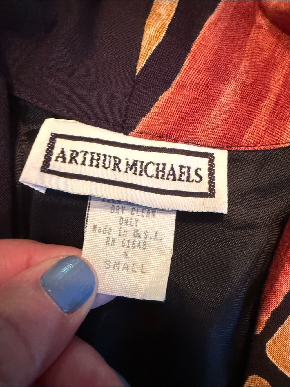 Arthur Michaels Women's Geometric Long Blazer Relaxed Pockets S Dry Clean USA - Picture 6 of 9